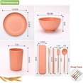 thumbnail image 2 of Juego de Vajilla, Juego de Vajilla de Paja de Trigo 32 Piezas, sin BPA, Reutilizable con Cuenco, Plato, Cuchara, Tenedor, Tazas y Palillos, Apto para Lavavajillas, 2 of 4