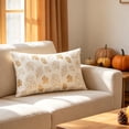 thumbnail image 5 of WDOBM 19.6x11.8 Inch White Fall Puffy Throw Pillow With Insert - Gold Maple Leaf Print Fuzzy Cushion - Autumn Winter Decor For Sofa Couch Bedroom Home, 5 of 6