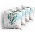 thumbnail image 5 of Ambesonne Saying Throw Pillow Cover 4 Pack, Hot Air Balloon Pastel Flora, 24", Multicolor, 5 of 7