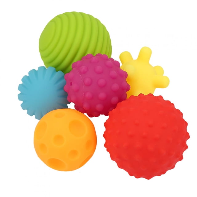 Juego de 6 pelotas de baño coloridas para bebés, juguetes táctiles