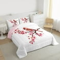 thumbnail image 4 of Manfei Cardinal Bird Bedding Comforter Set,Country Cherry Blossom Twin Comforter Sets,White Pink Red Bedding Set For Girl Teens,Breathable Home Decor Reversible,2-Piece, 4 of 9