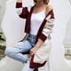thumbnail image 5 of Cárdigan para mujer Cárdigan con frente abierto Suéteres Moda Color a juego Mangas largas Punto Suelto Tops Blusa Suéter Odeerbi  ODB-5, 5 of 5