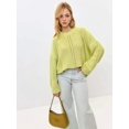 thumbnail image 5 of Women'S Chunky Knit Sweaters 2025 Fall Long Sleeve Crew Neck Oversized Pullover Winter Fashion Clothes Yellow-Green M, 5 of 8