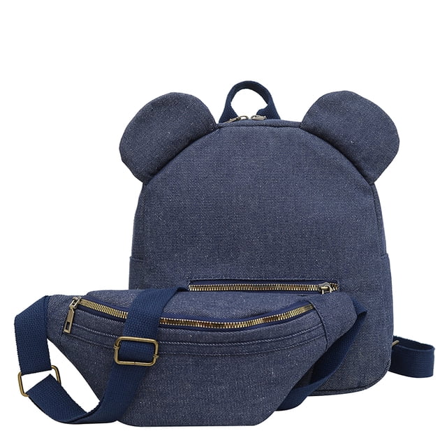 Bolso Hombro para Mujer Mochila Lona Sólida Compras