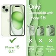thumbnail image 2 of JETech Cute Case for iPhone 15 6.1-Inch, Wave Frame Curly Shape Shockproof Phone Cover for Women and Girls, Clear Hard PC Back (Green), 2 of 7