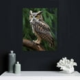 thumbnail image 4 of JEUXUS Canvas Prints Wall Art - a Great Horned Owl Sitting on a Tree Stump | Modern Wall Decor/Home Decoration Stretched Gallery Canvas Wrap Giclee Print & Ready to Hang - 16x20in, 4 of 4