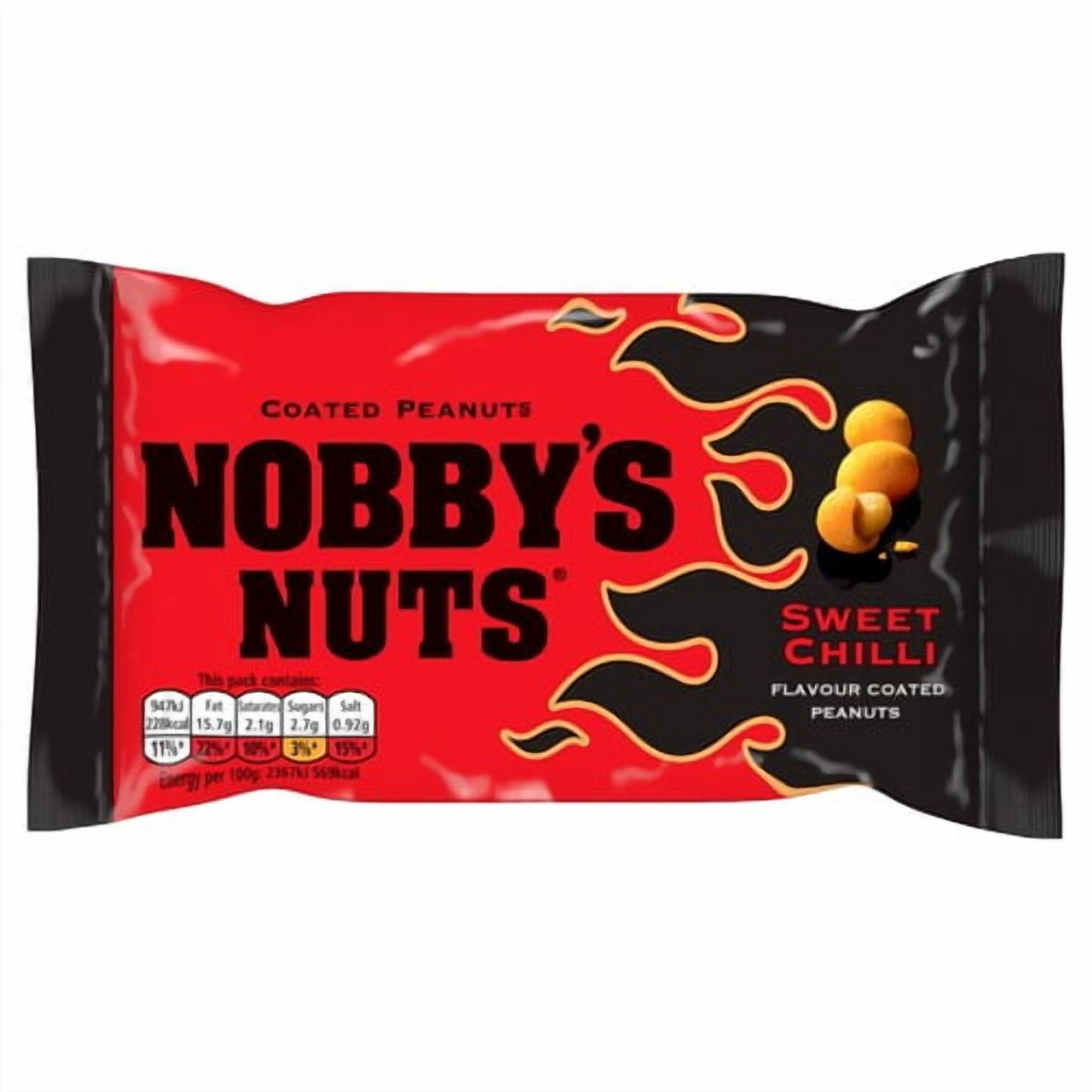 Nobby's Nuts Sweet Chilli Coated Peanuts 40g, British Import (Pack of 3)