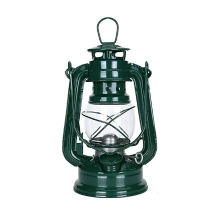 HIBIBUD Vintage Kerosene Oil Lantern, Hurricane Lamp, 7.5 Inch Oil Lamps, Portable Burning Lantern, Hanging Lantern with Cotton Wick for Outdoor Indoor, GREEN 19CM