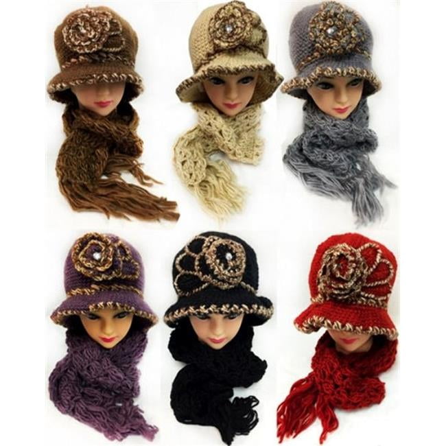 ladies hat and scarf set