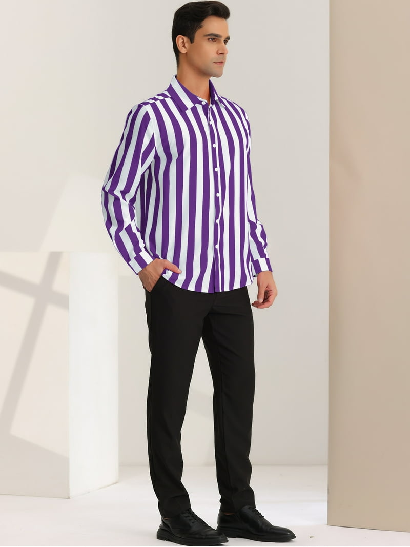 strapless open back dress Purple Bengal Twill Stripes Pima Cotton Shirt