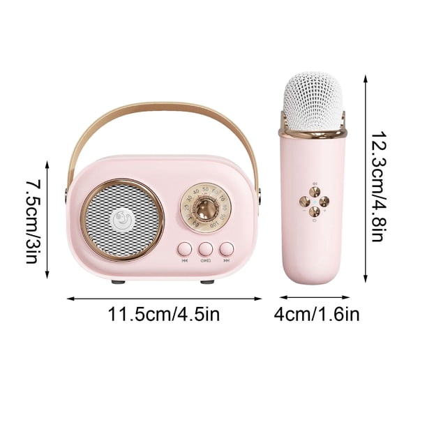 Mini Machine De Karaoké, Adaptée Aux Enfants Comme Aux Adultes Enceinte Bluetooth Portable Avec 2 Microphones Sans Fil 98811007