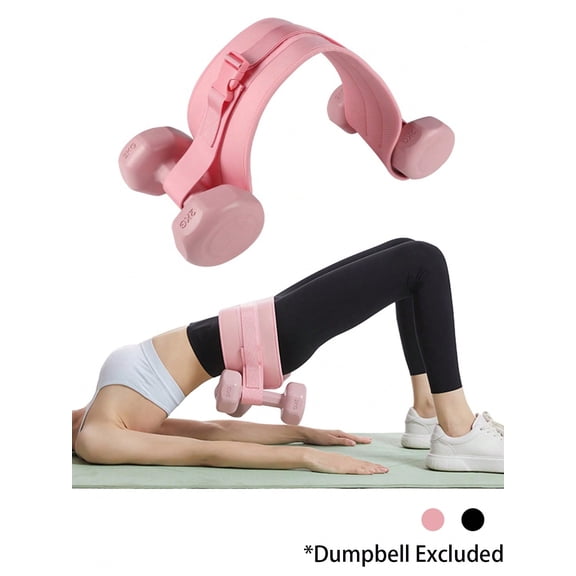 Heavy-Duty Hip Resistance Band, Glute Bridge Pad for Dumbbell/Kettlebell, Pink/Black, 1 Pack