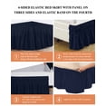 thumbnail image 6 of Solid Color Ruffle Bed Skirt King Size Dark Blue Adjustable Elastic Dust Bed Skirts Wrap Around Bedskirt Wrinkle Free Easy Fit with 18 Inch Drop, 6 of 8