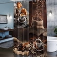 thumbnail image 6 of Coffee Beans Shower Curtain, Vintage Country Hot Coffee Bread Waterproof Shower Curtain Set with 12 Hooks Lightweight Bath Curtains Fabric Bathroom Decor 72x78 Inches, 6 of 9