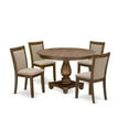 thumbnail image 2 of East West Furniture Ferris 5-Piece Wooden Dining Set in Light Tan/Antique Walnut, 2 of 10