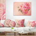 thumbnail image 4 of Designart Peony Flowers against Scribbled Back - Floral Throw Pillow - 16x16, 4 of 5