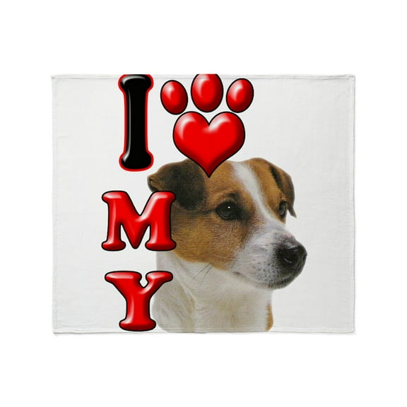CafePress - I Love My Jack Russell Throw Blanket - Soft Fleece Throw Blanket, 50"x60" for All Ages