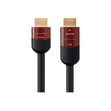 UPC: 0889028009802 | Monoprice HDMI Cable – 50 Feet – Black | High Speed  Active Chipset  4K@60Hz  HDR  18Gbps  24AWG  YUV  4:4:4  CL2 – Cabernet Ultra Series