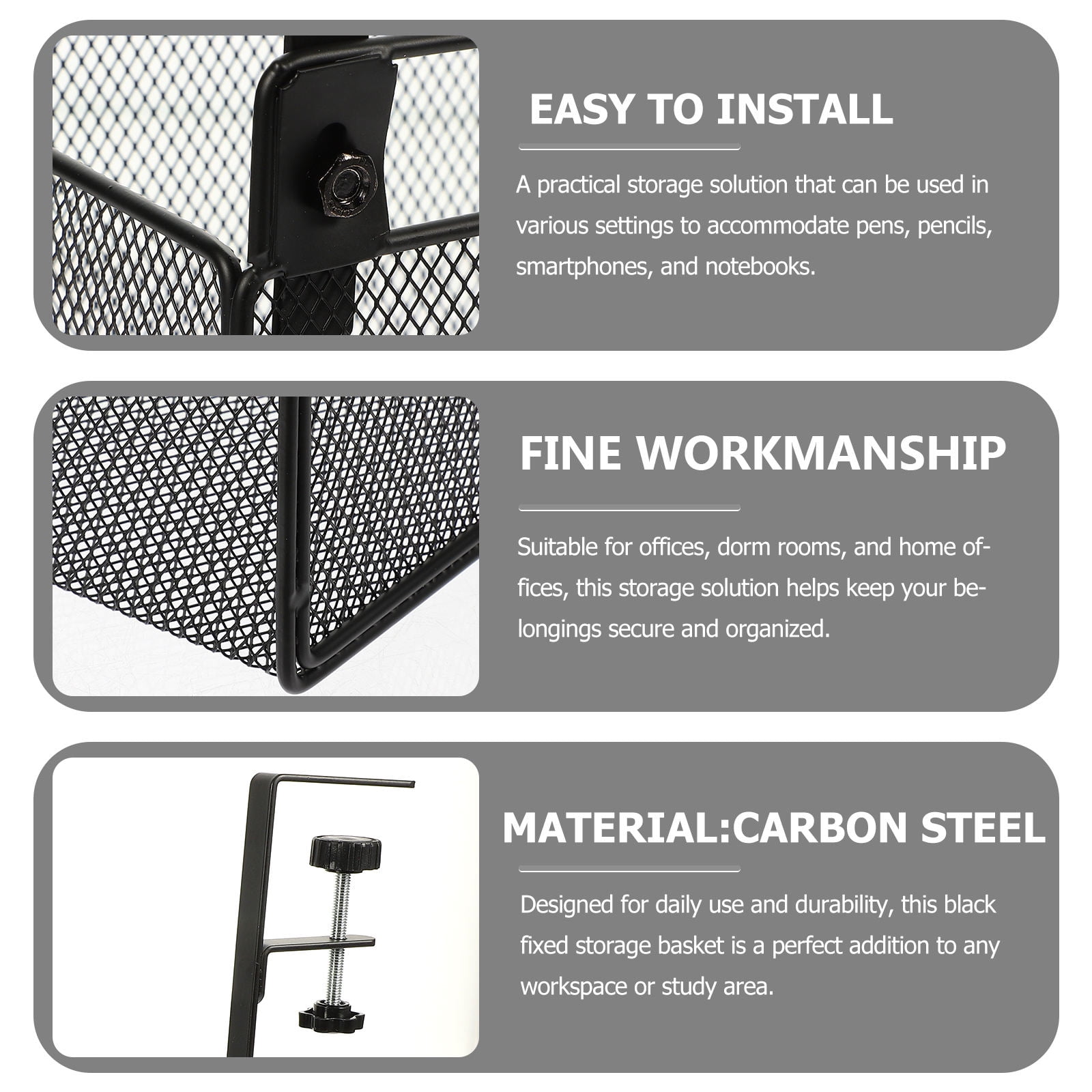 YSNOOWE Under Desk Storage Organizer Carbon Steel File Organization Professionals Office 1Pcs