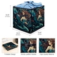 thumbnail image 3 of Mermaid Foldable Cube Organizer with Handle for Clothes Storage Basket, 10.8"x10.5"x10.6", Large Capacity, 3 of 6