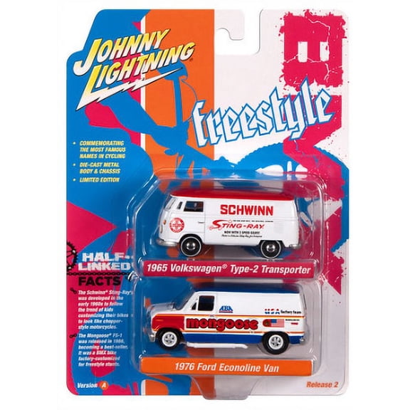 Johnny Lightning 1:64 1965 Vw Type 2 And 1976 Ford Econo 2 Car Set Sr A