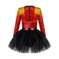 thumbnail image 2 of Yartina Kids Girls Circus Ring Master Jumpsuit Halloween Long Sleeve Sparkly Sequins Leotard Dress Red 8, 2 of 7