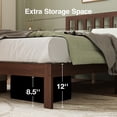 thumbnail image 4 of Novilla 12 Inch Full Size Bed Frame Solid Wooden Full Bed Frames with Headboard Wooden Classic Bed Frame Foundation, No Box Spring Needed, Easy Assembly, Walnut, 4 of 9