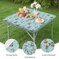thumbnail image 4 of Blue Highland Cow Bathtub Starfish Pattern Square Fitted Tablecloth with Elastic Edge,Square Table Cover,Washable Elastic Table Cover for Home Kitchen Party Decor 34"x34", 4 of 6