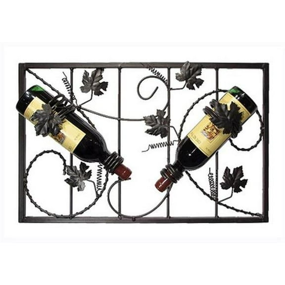 Metrotex Designs 81597 11 x 4 x 11 in. Grapevine 2 Bottle Wine Rack for 21597 - Meteor