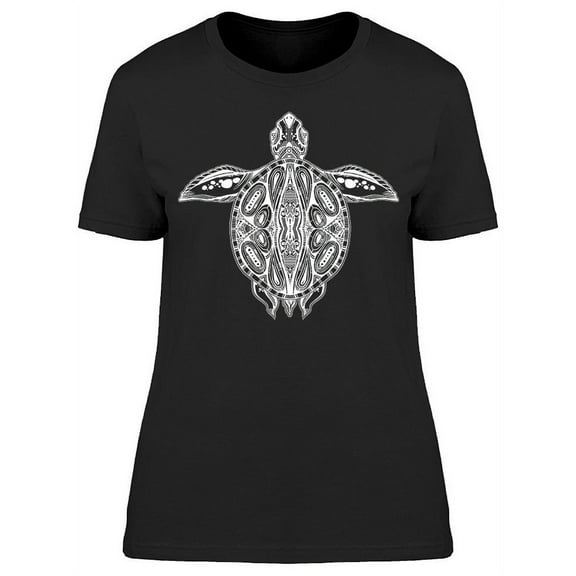 Tribal Sea Turtle Ocean T-Shirt Women -Image by Shutterstock, Female XX-Large
