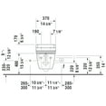 thumbnail image 3 of Duravit 254409-Dual Darling New 0.8/1.6 Gpf Dual Flush Wall Mounted One Piece Elongated, 3 of 7