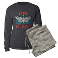 thumbnail image 5 of CafePress - Cicadas Time To Scream Loves Periodical Cicadas - Women's Long Sleeve Charcoal Gray Pajamas, 5 of 7