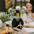 thumbnail image 4 of LUOZZY 16PCS Graduation Cap Gown Wine Bottle Covers Sets Mini Graduation Wine Coat Bottle Covers Graduation Hat Wine Bottle Topper with Yellow Tassels, 4 of 7
