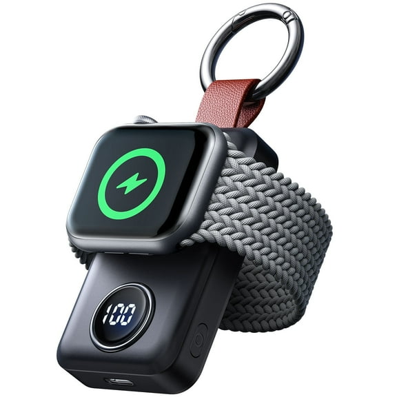 JOYROOM Portable Charger for Apple Watch, 2000mAh Magnetic Wireless Fast Charger Power Bank Keychain, Compatible for iWatch Series 11/10/9/8/7/6/5/SE/4/3/2/Ultra, Black
