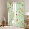 thumbnail image 3 of Castle Fairy Cartoon Lion Giraffe Elephant Black Out Curtains for Preppy Child,Jungle Animal Curtains Pack of 2 (42x63 Each),Chic Floral Wildlife Bedroom Curtains,Breathable Home Decor, 3 of 6