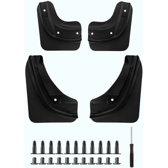 Tesla Model 3 Highland Mud Flaps, No-Hole, ABS, 4-Piece Set, 2024