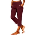 thumbnail image 6 of WAGUTH Women's Capri Flared Yoga Pants Fold Over High Waist Stretch Cropped Pants Bootcut Workout Slim Fit Casual Capris with Side Pockets, 6 of 8