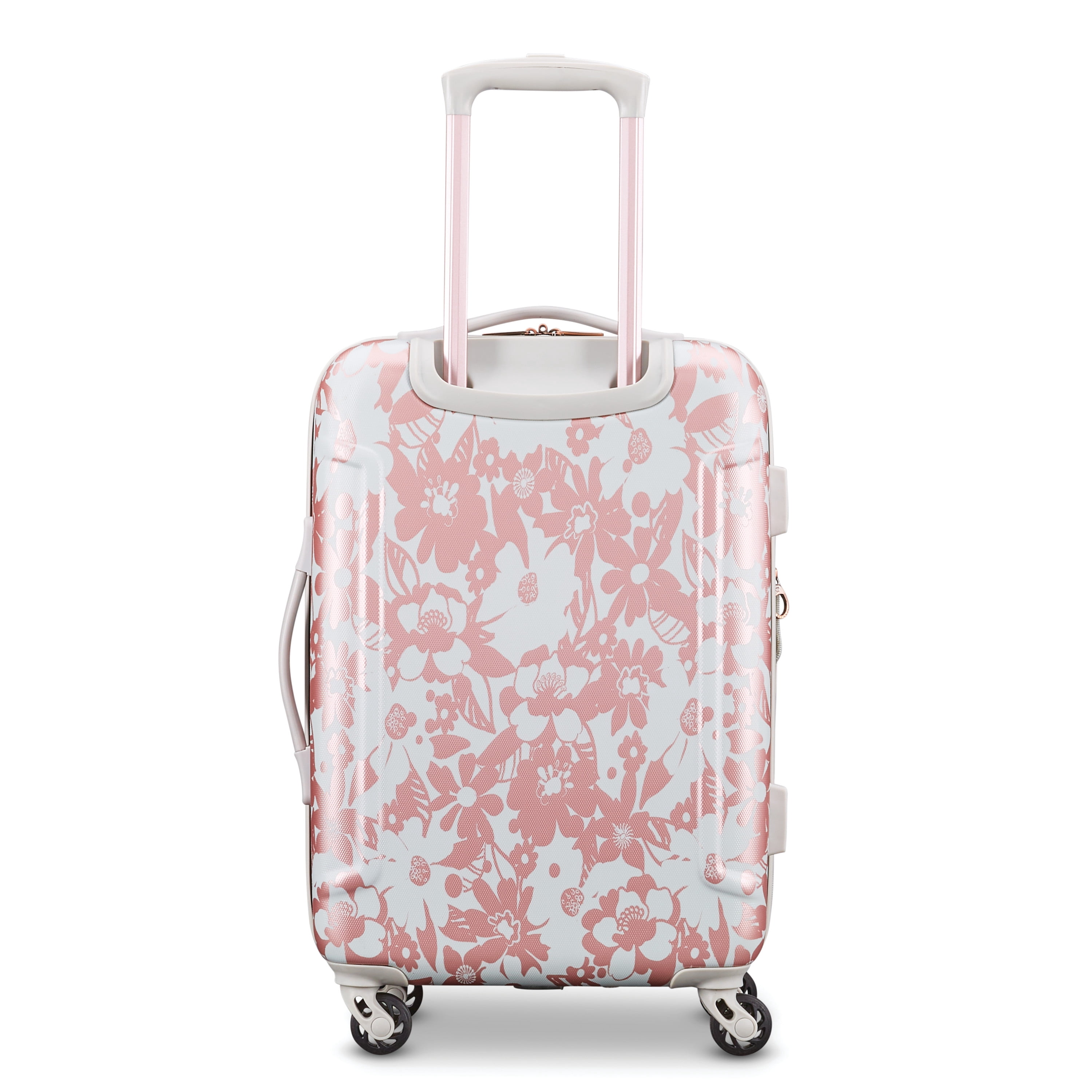 American Tourister Arabella Hardside Carry on Spinner Wheels Luggage Suitcase - Floral Rose Gold