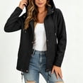 thumbnail image 4 of Winter Hooded Jackets for Women Waterproof Plus Size Long Sleeve Solid Color Lightweight Windproof Rain Jacket with Pockets for Hiking Travel Sport, 4 of 7