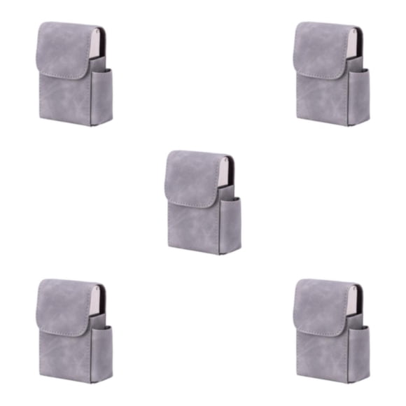Matsuzay Pitillera multiusos de PU para tarjetas de visita y cigarrillos fabricada con estuche para tarjetas de visita de PU Gris liso Type2 NO2