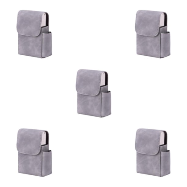 Matsuzay Pitillera multiusos de PU para tarjetas de visita y cigarrillos fabricada con estuche para tarjetas de visita de PU Gris liso Type2 NO2