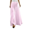 thumbnail image 2 of Lroveb Wide Leg Pants for Women, High Waisted Summer Pants Womens, Womens Solid Elastic Pants Waist Pink, 2 of 7