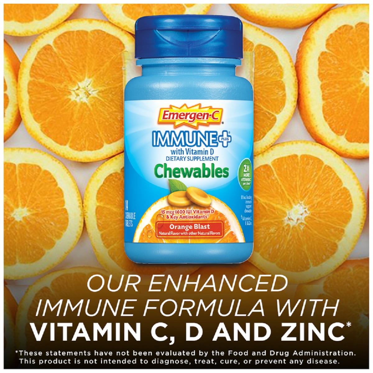 Emergen C Immune Chewables 1000mg Vitamin C Tablet With Vitamin D Immune Support Dietary Supplement For Immunity Orange Blast Flavor 14 Count Walmart Com Walmart Com Emergen C Immune Chewables 1000mg Vitamin C Tablet With Vitamin D Immune Support Dietary Supplement For Immunity Orange Blast Flavor 14 Count Walmart Com Walmart Com