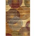 thumbnail image 2 of Unique Loom Barista Collection Modern Circular/Checkered Contemporary Rug_COF002, 4' x 6', Beige/Burgundy, 2 of 5