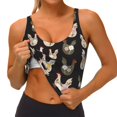 thumbnail image 3 of Balery Flowe Rooster Pattern Racerback Sports Bras for Women - Padded Seamless High Impact Support for Yoga Gym Workout Fitness-Medium, 3 of 8