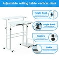 thumbnail image 3 of Urban Deco Computer Desk for Small Spaces,Modern Simple Style Classic Table, White, 3 of 7