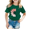thumbnail image 5 of XIMIN T-Shirts Filles Graphiques Tournesol Manches Courtes Col Rond Coton Coupe Ample Décontractée Été, 5 of 5