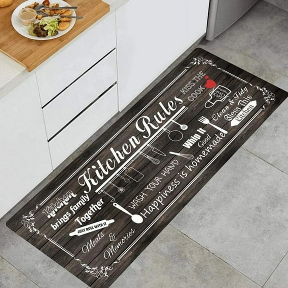 Wood Grain Kitchenware Farmhouse Kitchen Floor Mat Home Entrance Doormat Decoration Corridor Laundry Room Rugs Foot Mat