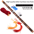 thumbnail image 1 of Flauta de bambú amargo de alta calidad, de dos secciones, de una sola inserción, de cobre blanco, de bambú, atado con hilo de nailon, fabricantes nacionales de instrumentos musicales, venta al por, 1 of 5