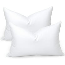 Goose Feather Bed Pillows, Hotel Down Pillows Standard Size Set of 2, 600 Thread Count Cotton Cover